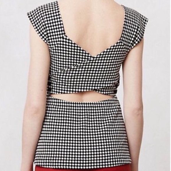 | Anthropologie | Deletta Neo Gingham Peplum Top - Picture 2 of 11